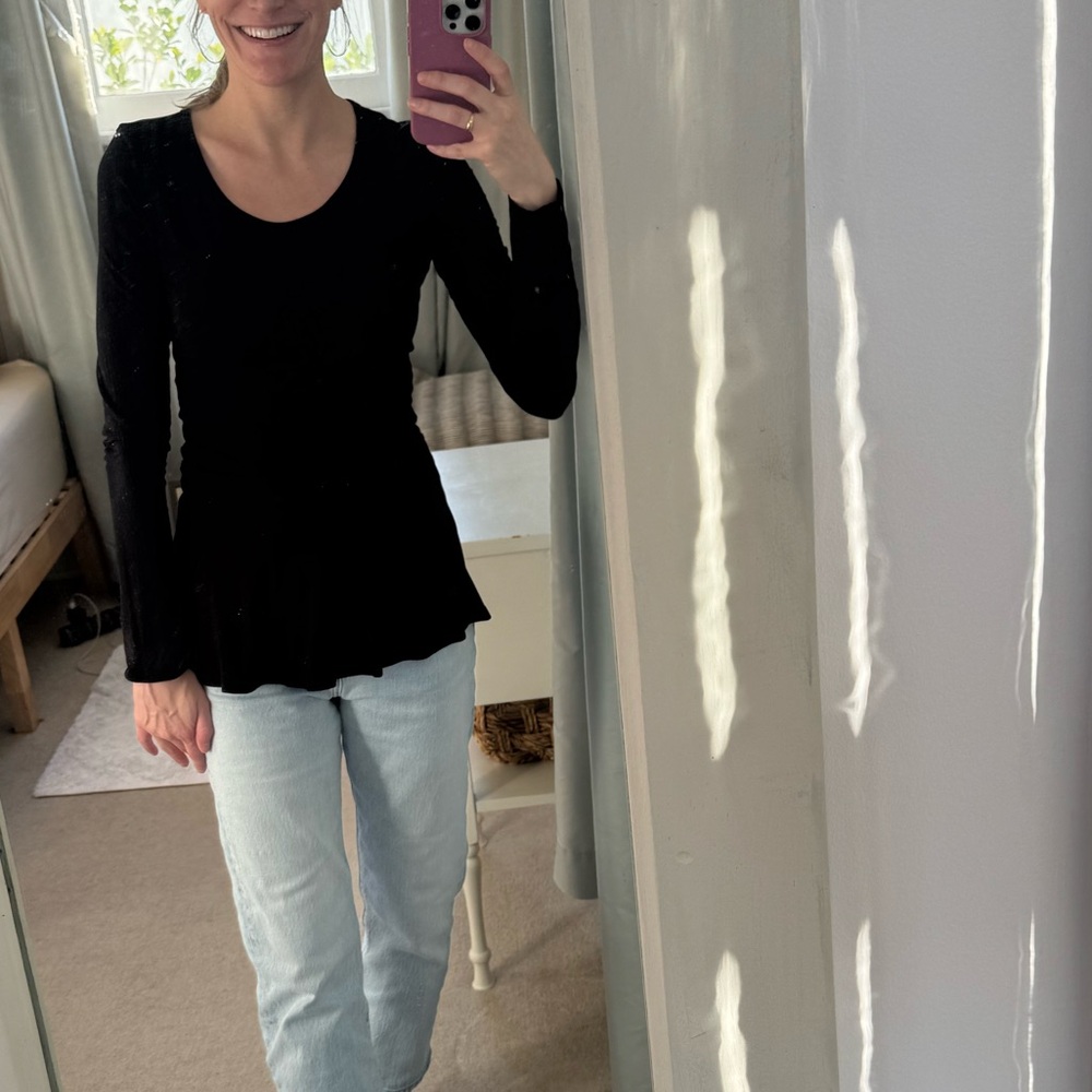 Black Peplum Women's Top
